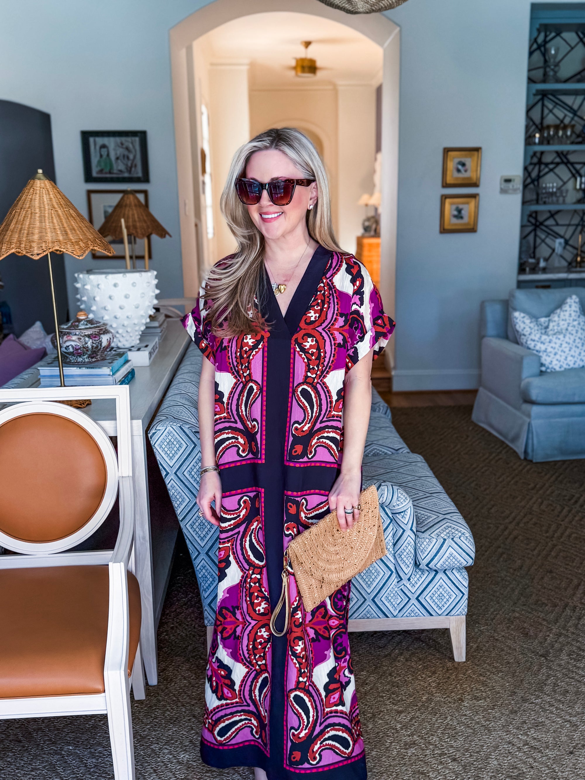 The Marbella Paisley Maxi Dress-Pink