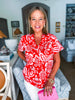 Hazen Floral Pleated Top