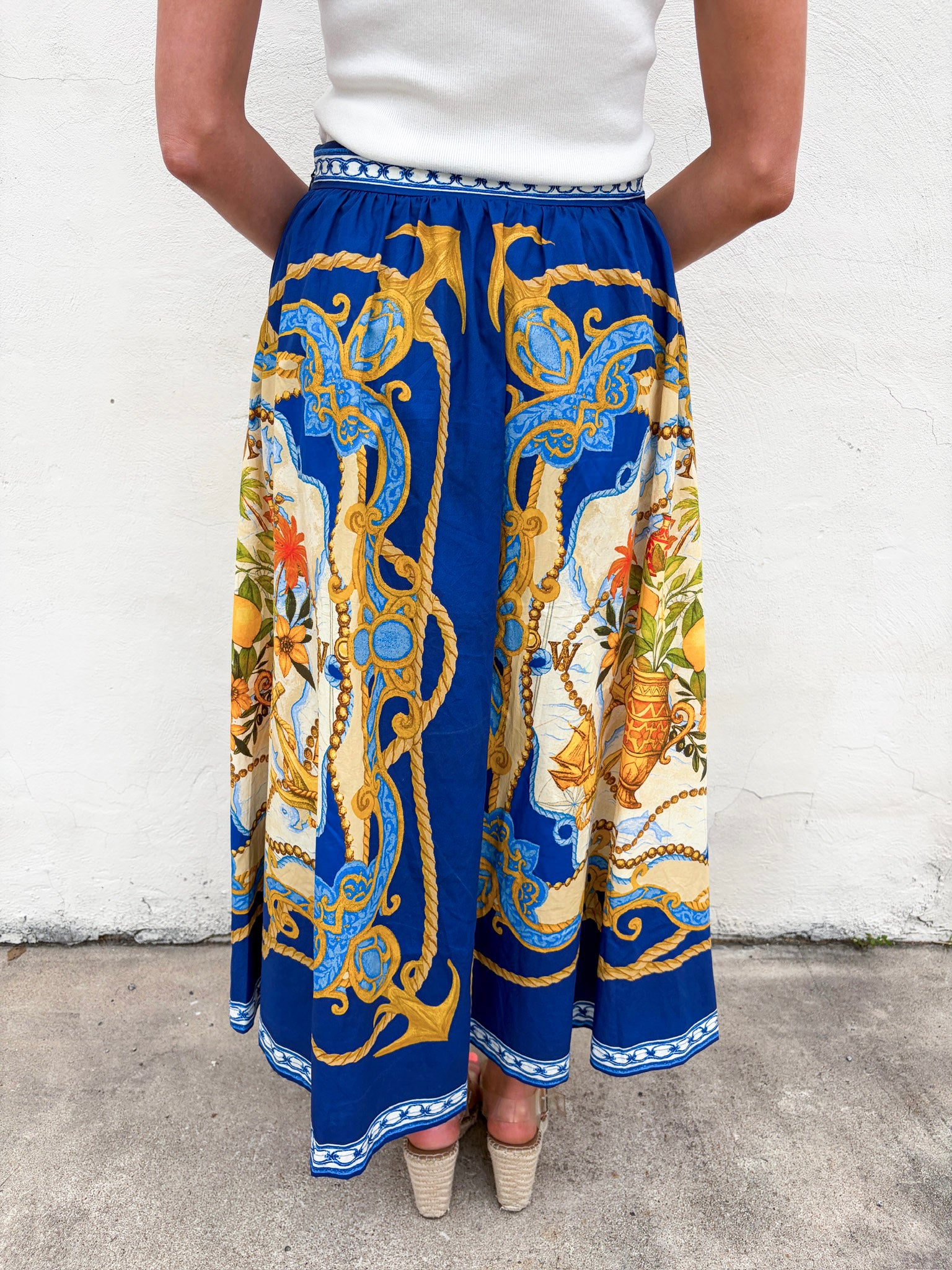 Midnight Bloom Midi Skirt
