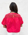 Sheer Romance Bubble Top-Raspberry Pink