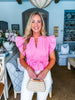 Whirlwind Romance Poplin Top- Pink