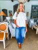 Soft Vibes Applique Top-White