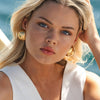 Gold Round Earrings