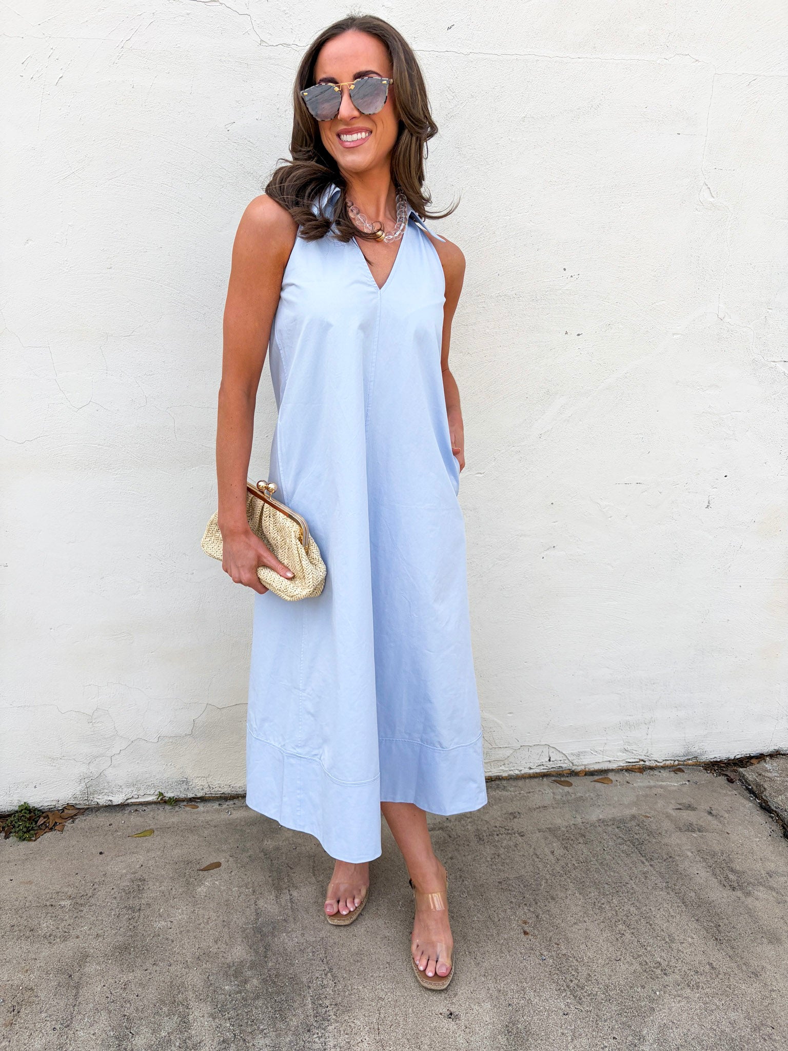 She’s a Ten Midi Dress-Light Blue