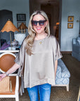 New Favorite Oversized Top-Taupe