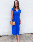 The Paris Edition Midi Dress-Royal Blue