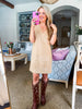 All Talk Faux Suede Dress
