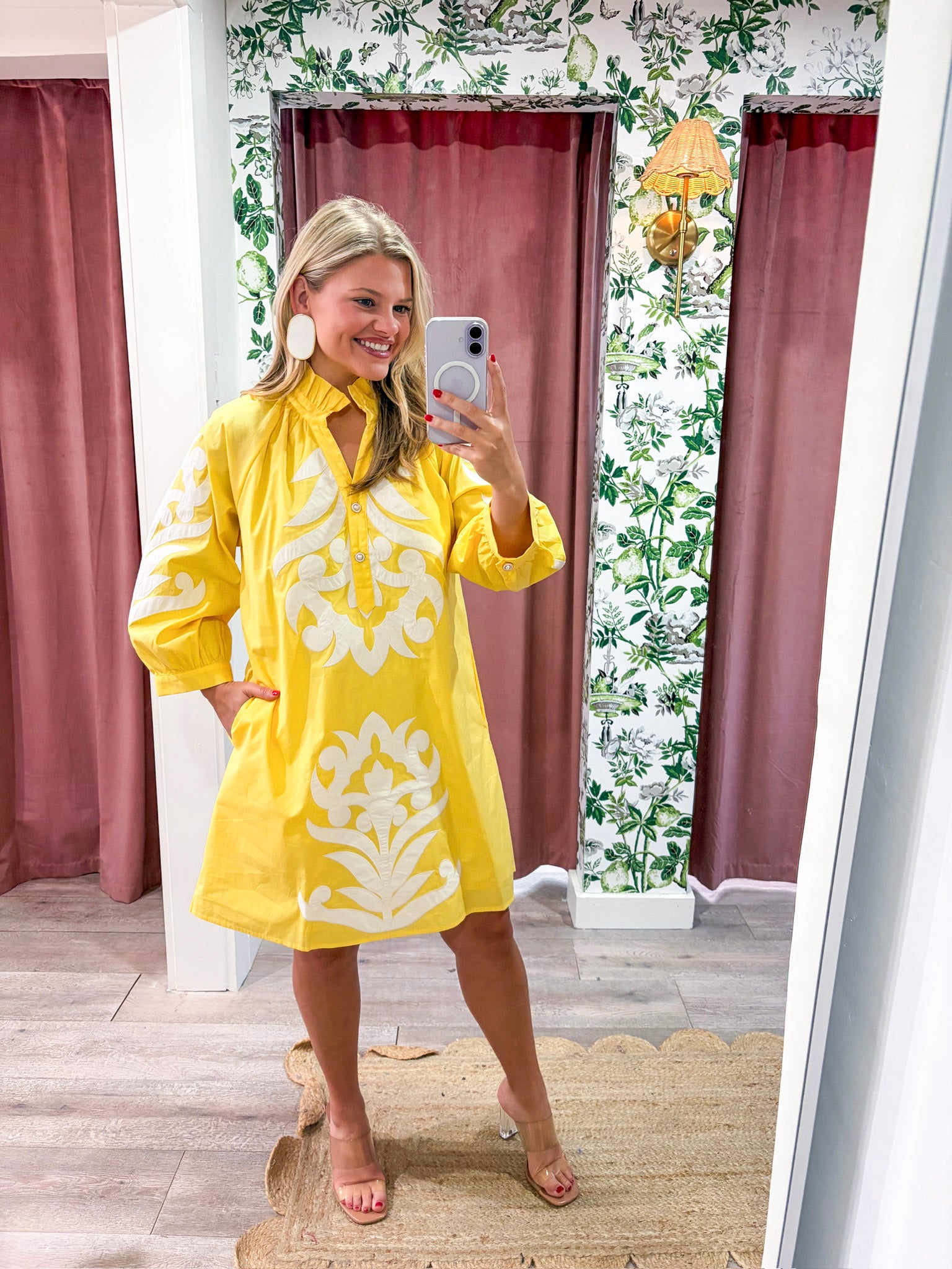 Isla Floral Baroque Dress-Yellow