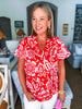 Hazen Floral Pleated Top