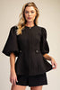 Cityscape Chic Peplum Top-Black