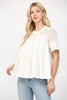 Soft Vibes Applique Top-White