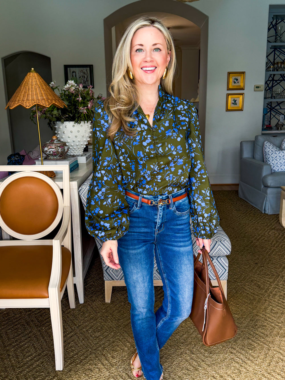 Floral Nellian Ruffle Top