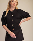 Sunny Days Sweater Cardigan-Black