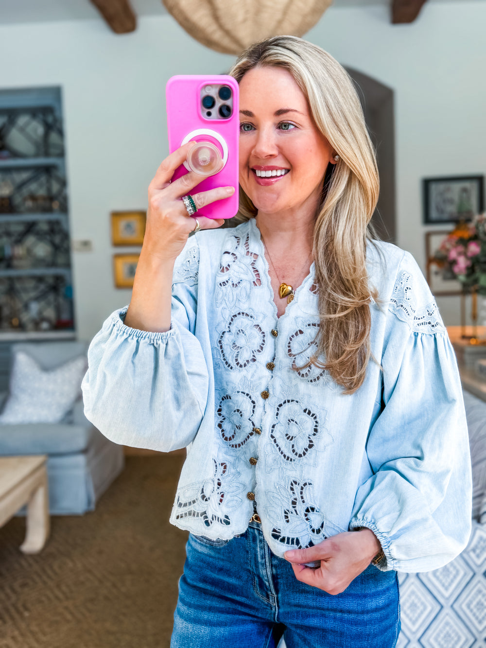 Bay Breeze Denim Top-Denim