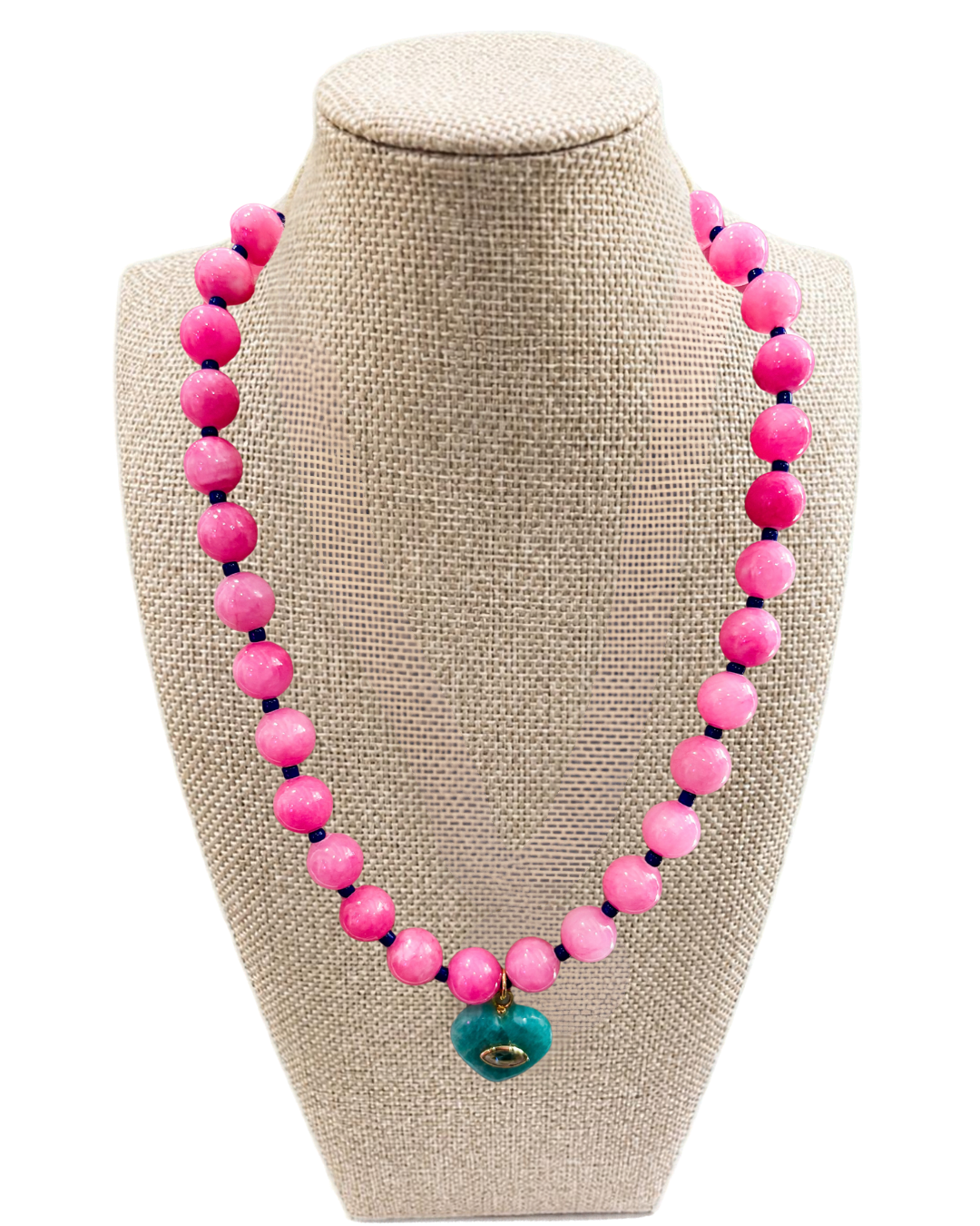 Candy Heart Beaded Necklace-Mint Kiss