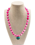 Candy Heart Beaded Necklace-Mint Kiss