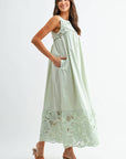 Desert Breeze Lace Maxi Dress-Sage