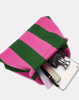 Urban Chic Stripe Clutch-Green/Pink