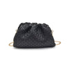 Tate Woven Frame Clutch-Black