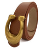 Retro U-Buckle Belt-Brown