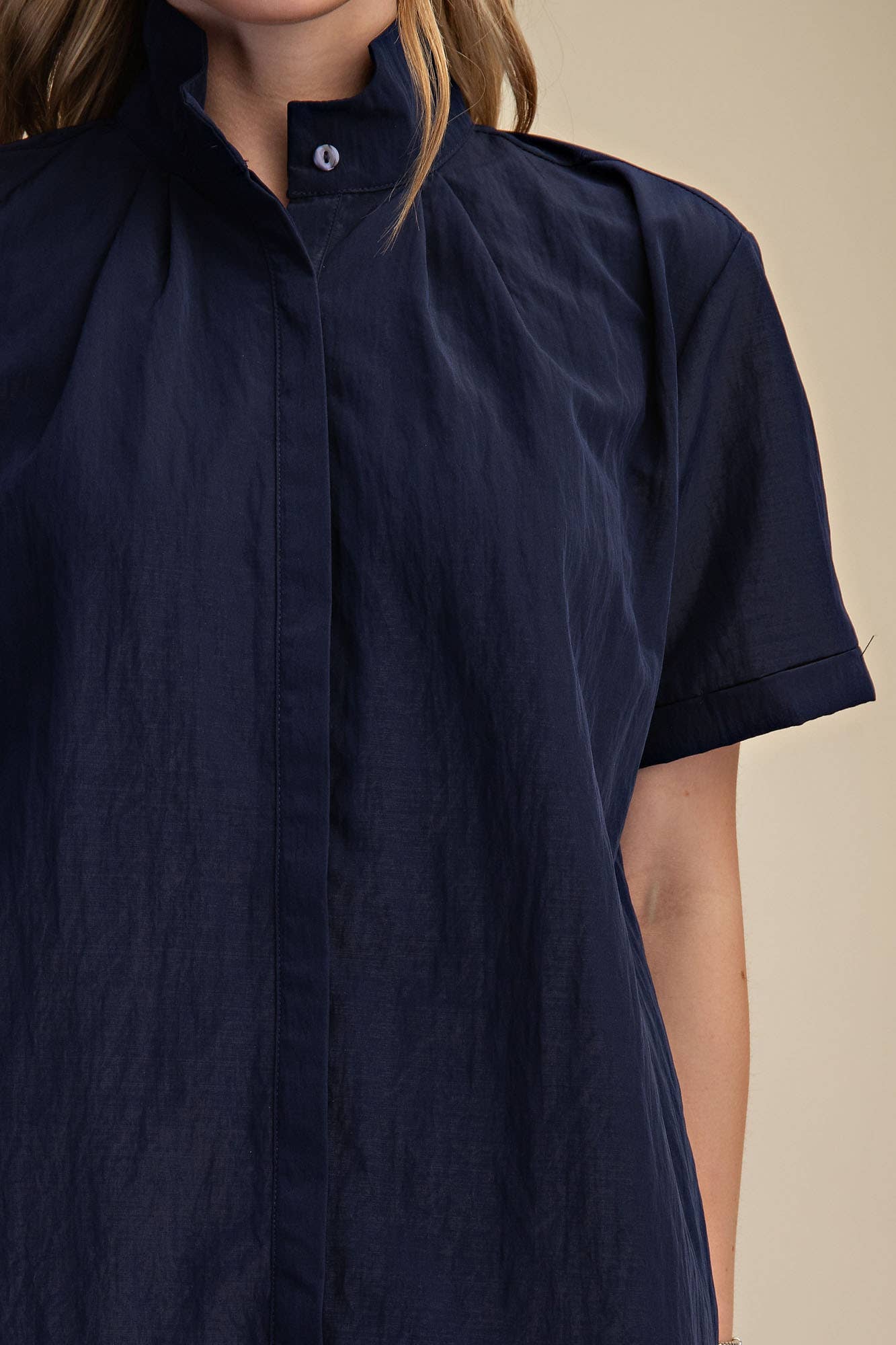 Daylight Bloom Mini Dress-Navy