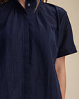 Daylight Bloom Mini Dress-Navy