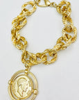 Twisted Link Coin Bracelet