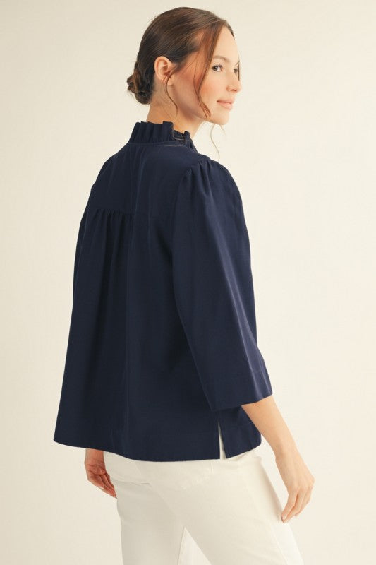 Eloise Ruffle Collar Top
