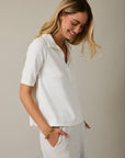 Office Chic Polo Top-Off White