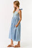 Vivid Vision Embroidered Dress-Light Blue