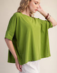 Mabel Oversized Tee-Green