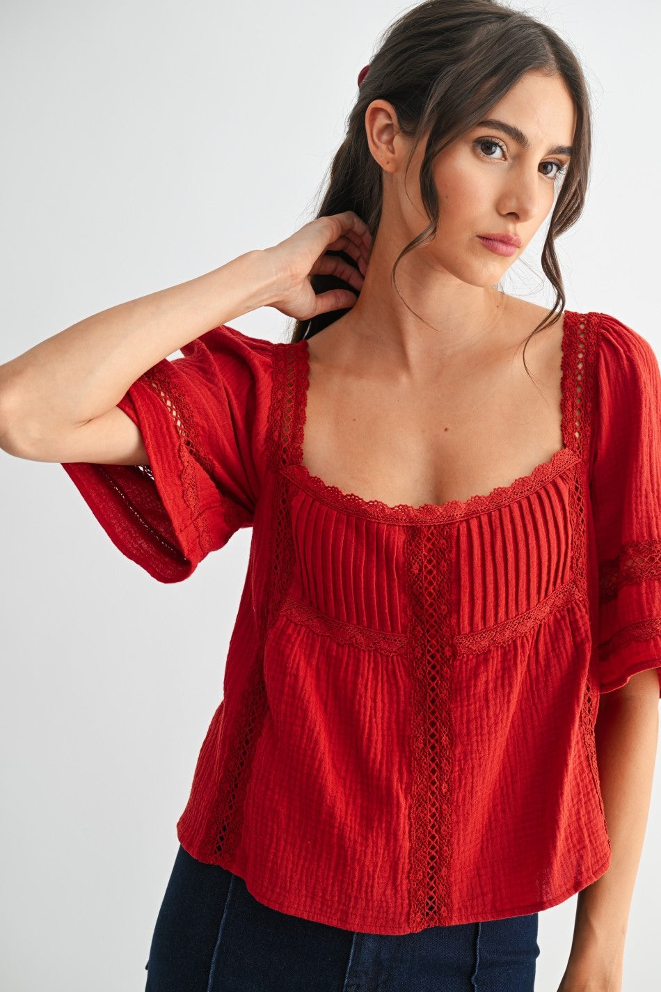 Scarlet Harvest Lace Top
