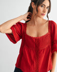 Scarlet Harvest Lace Top