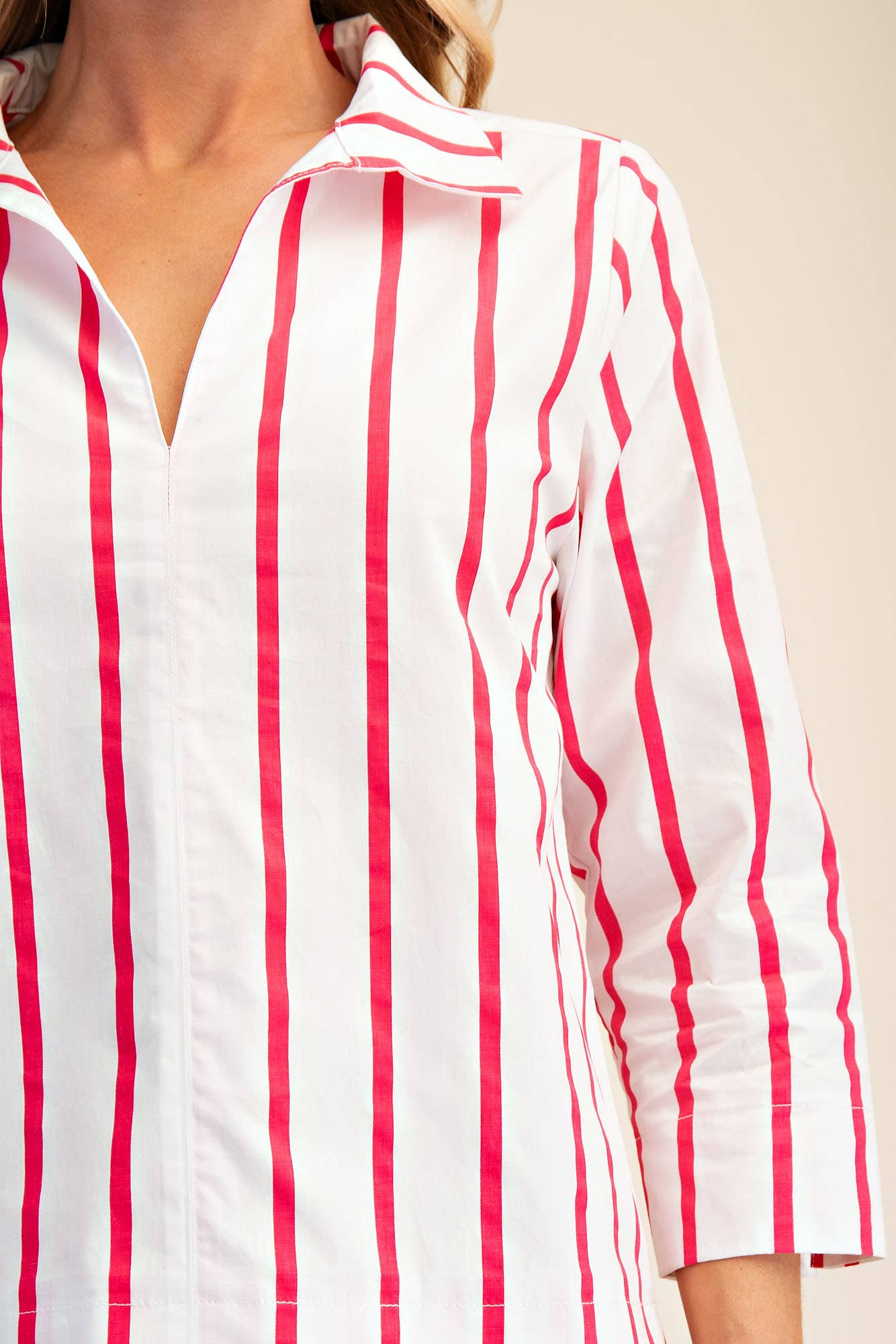 Everly Stripe Top-Pink
