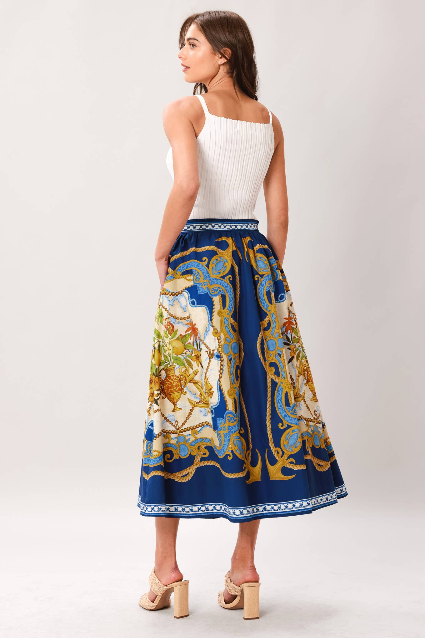 Midnight Bloom Midi Skirt