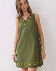 Weekend Cabin Mini Dress-Olive