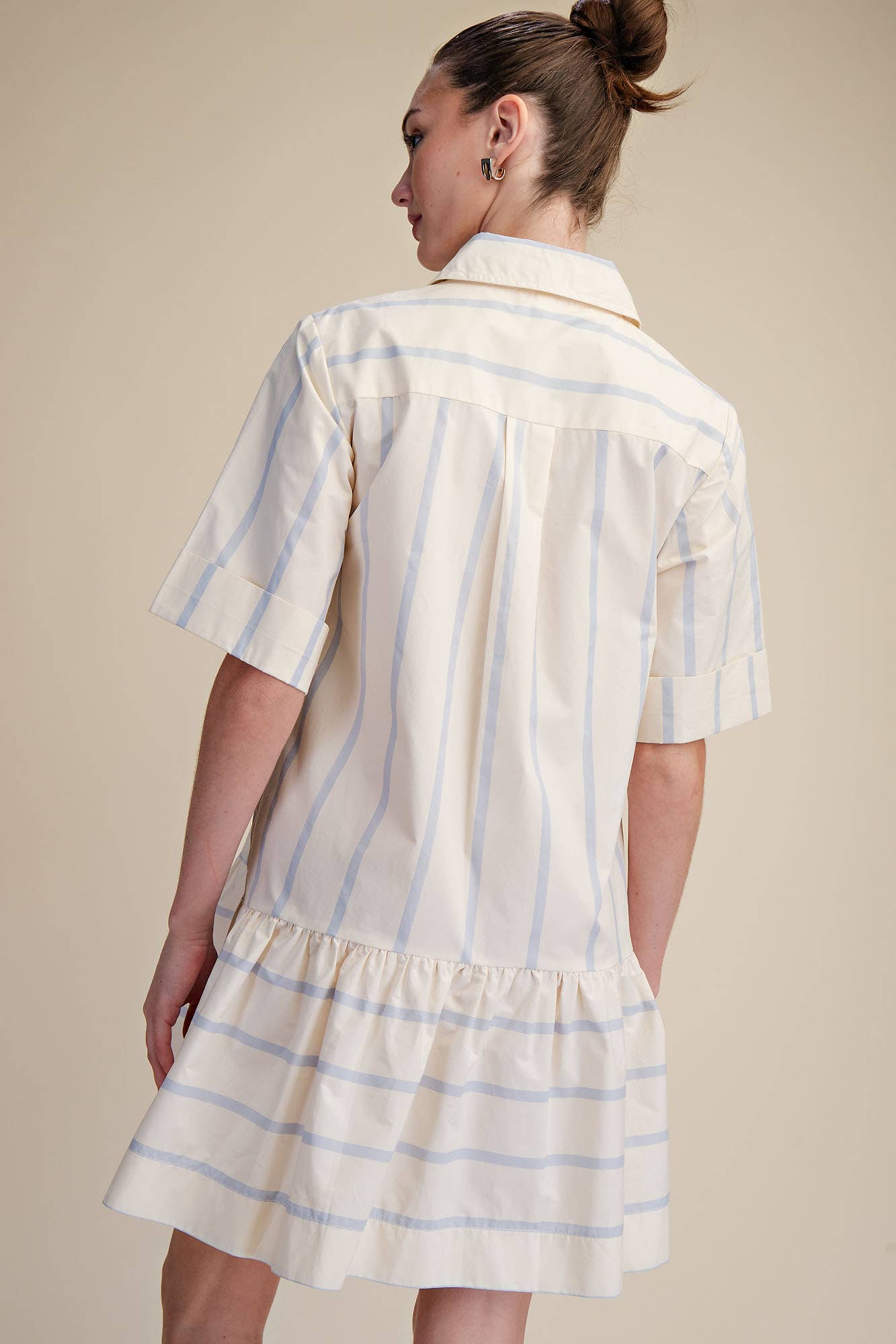 Preppy and Classic Mini Dress-Blue