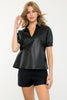 Edge It Faux Leather Top