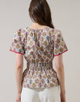 Fields of Flowers Peplum Top