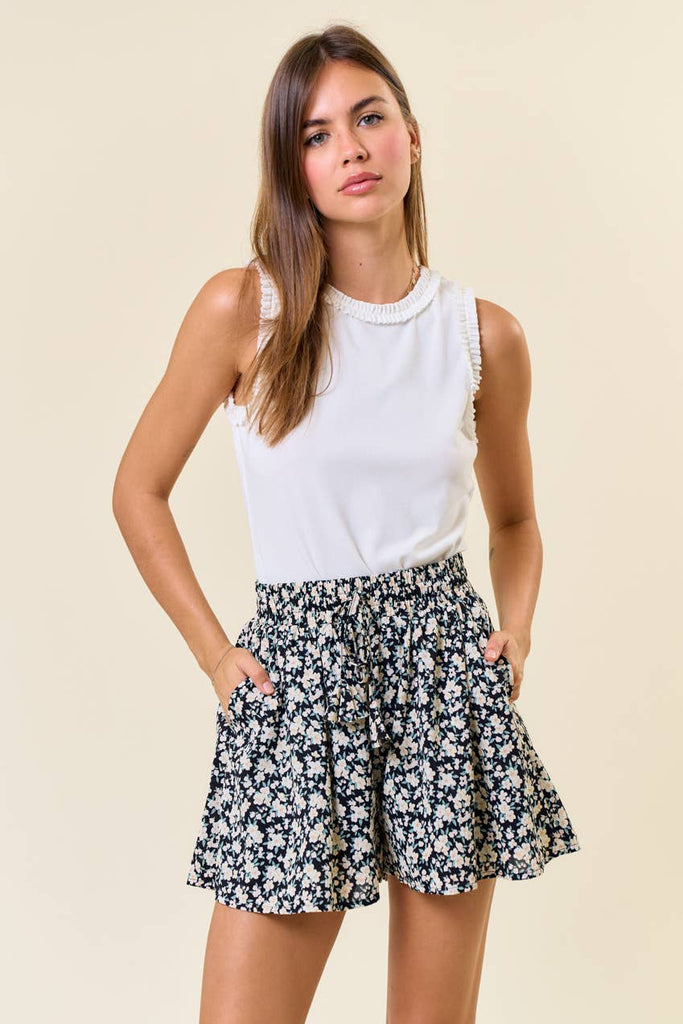 Flirty Florals Drawstring Short