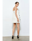 Something Special Embellished Mini Dress-Cream