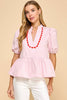 Pure Perfection Puff Sleeve Top-Baby Pink