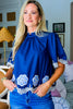 Bohemian Dreams Embroidered Top- Dark Navy