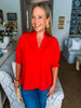 My Type Poplin Top-Red