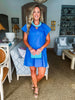 Weekend Vibes Mini Dress-Royal Blue