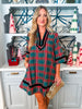 Holiday Cheer Plaid Mini Dress-Green