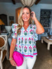 In The Garden Floral Top-Magenta
