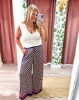 Checkerboard Wide Leg Pants