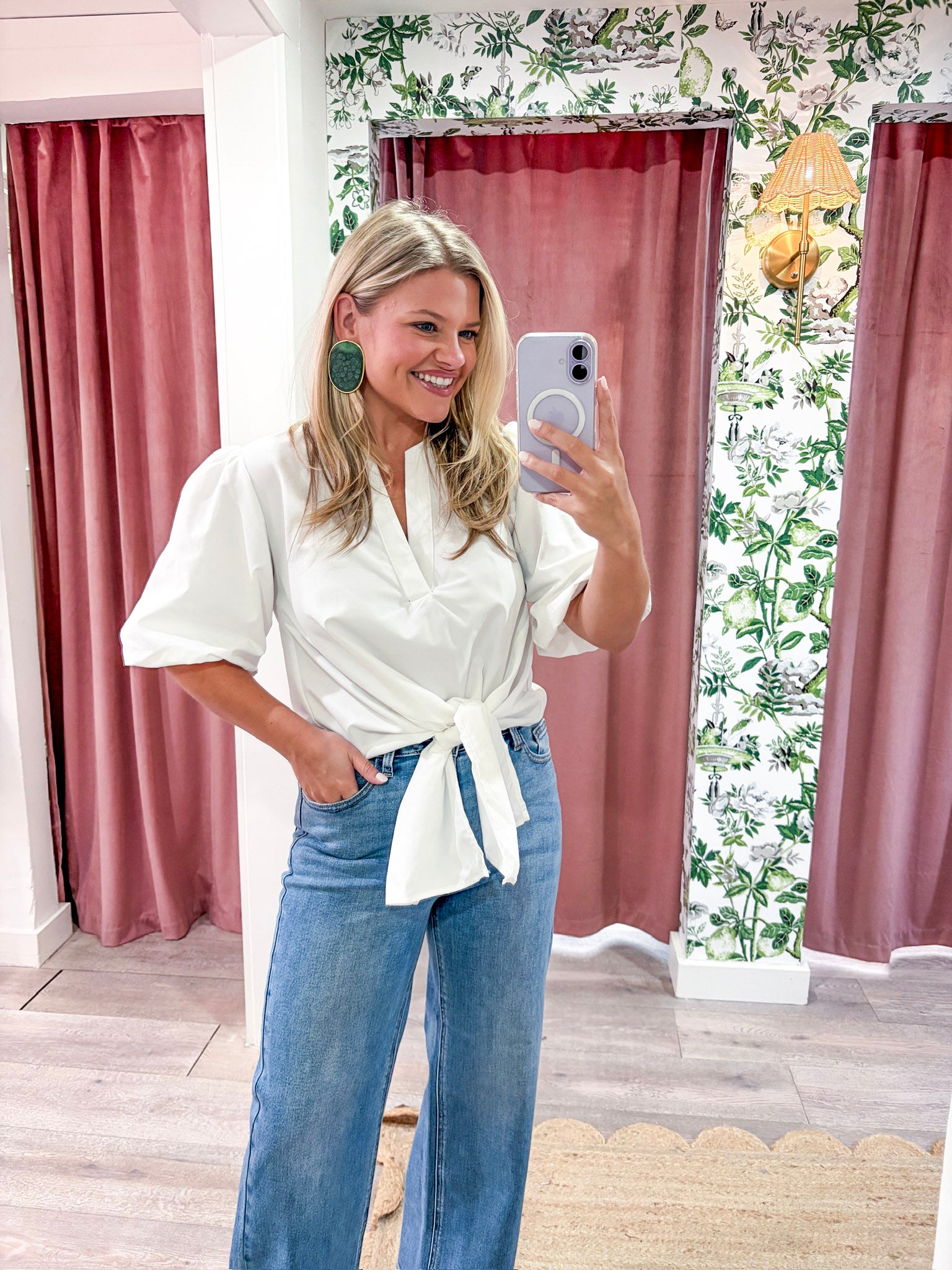 Dahlia Puff Sleeve Top-White