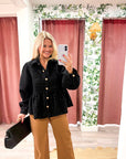 The Duchess Peplum Jacket-Black